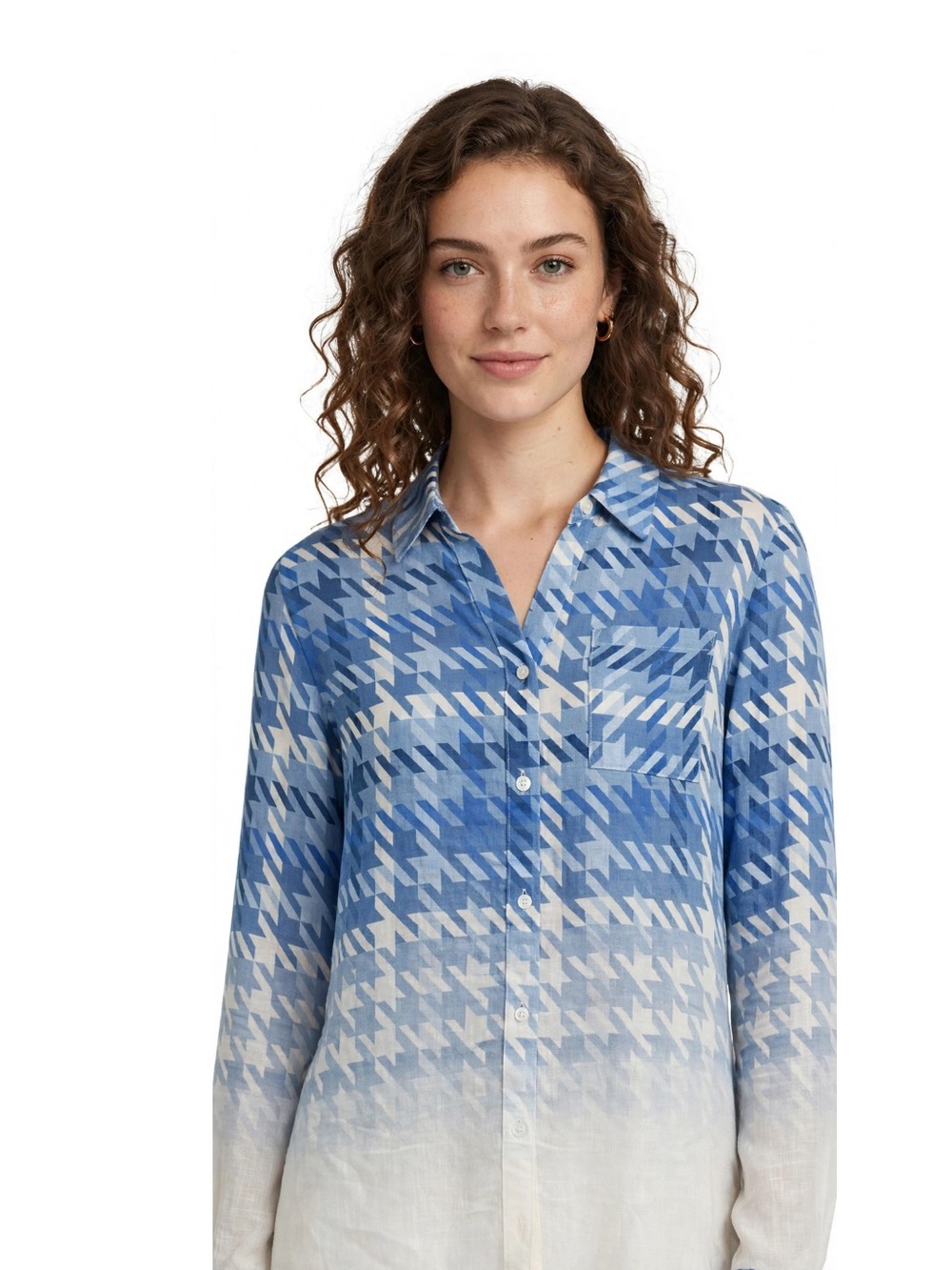 Blue Ombre Button-Down Shirt